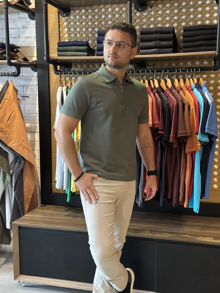 POLO PIQUET ZIPER JACQUARD